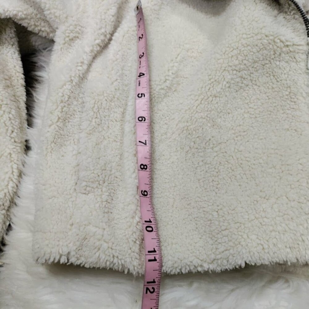 Lululemon Athletica Womens Small Textured Fleece Collared Cropped Jacket Bone - Picture 8 of 10